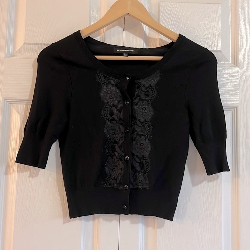 Express Black dressy short cardigan